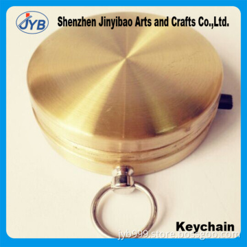 Carabiner Keychain Type and custom shiny gold compass keyring